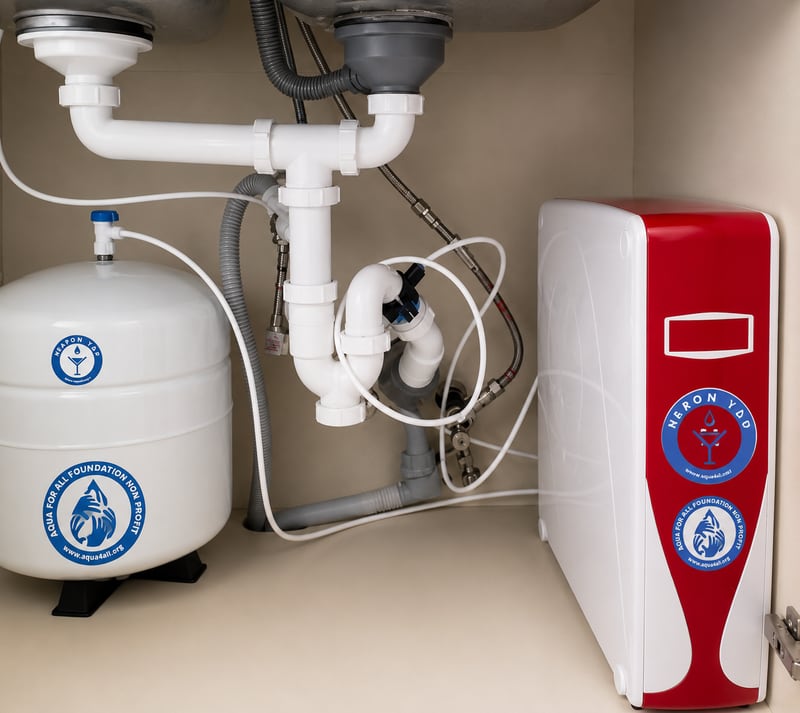 A reverse-osmosis system fitted under a sink